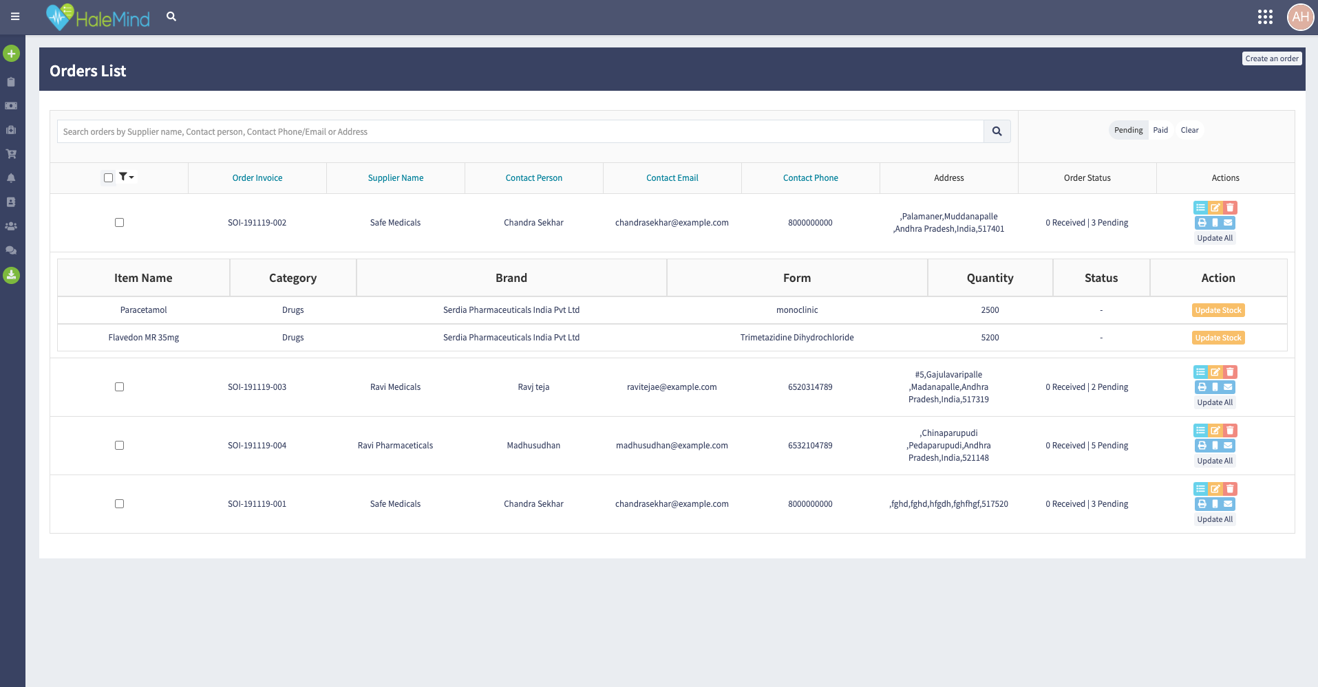 Online Order Management